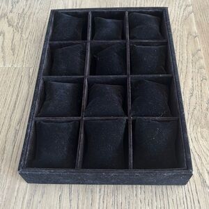 Black velvet display case for watch’s or bracelets hold 12